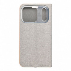 Apple iPhone 17 Pro Portefeuilles LUNA Book Gold Élégant  Argenté