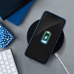 Samsung Galaxy A17 Coque Silicone Élégant  Bleu