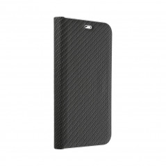Samsung Galaxy S21 5G Portefeuilles LUNA Book Carbon Fibre de carbone, Élégant  Noir