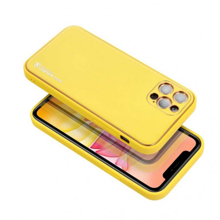 Samsung Galaxy A52 LTE Coque Leather Jaune